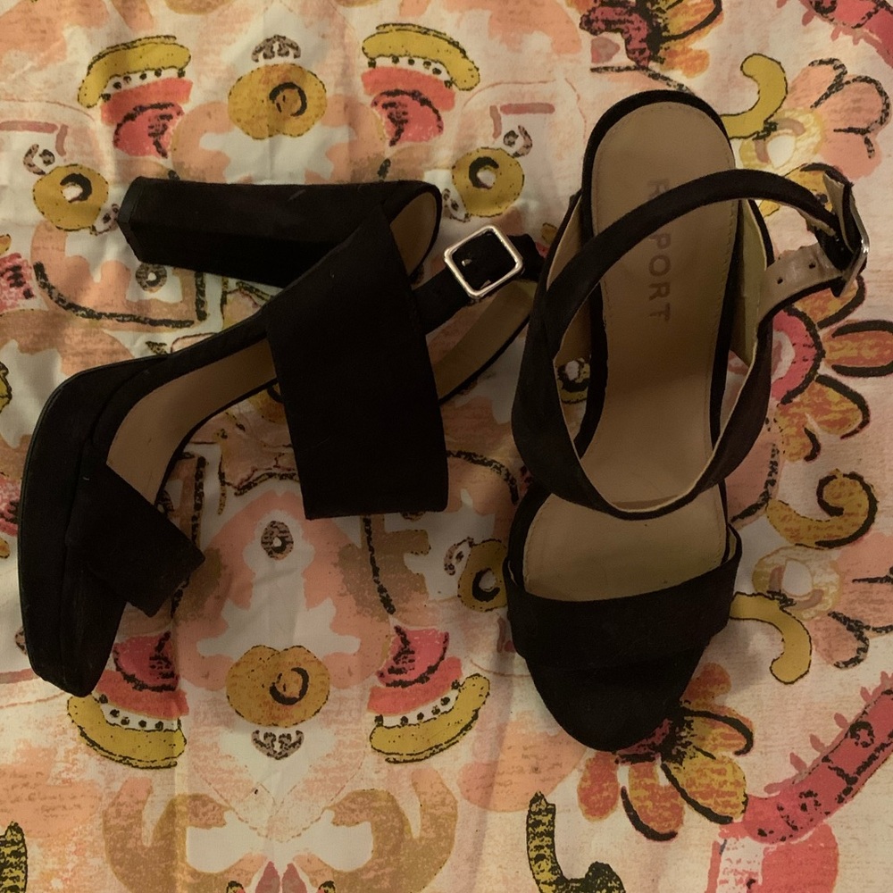 Black strappy heels